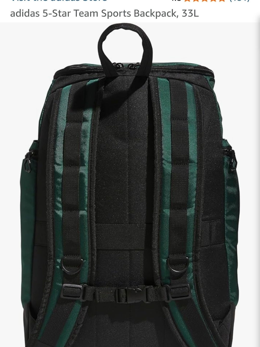 Adidas 5-Star Team Sports Backpack Dark Green - Picture 3 of 10